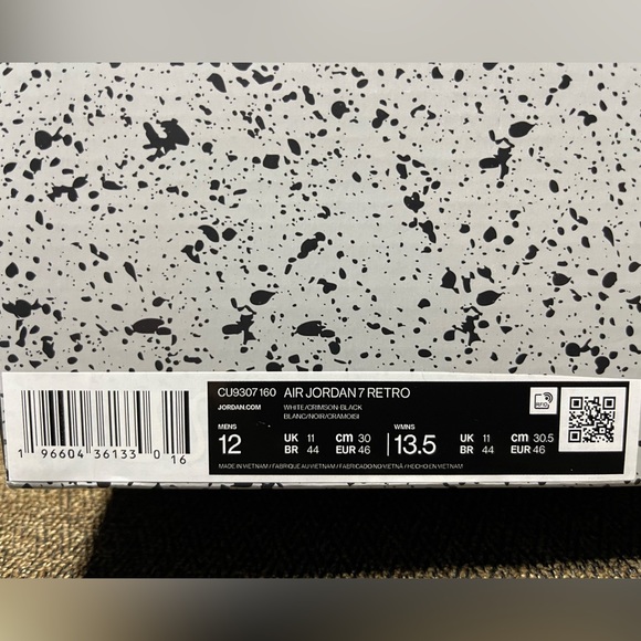 Jordan 7 Retro “White Infrared” sneakers, New in DAMAGED box, M12 - Picture 10 of 11